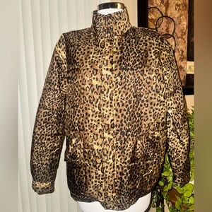 90s 100.% silk shell cheetah coat
